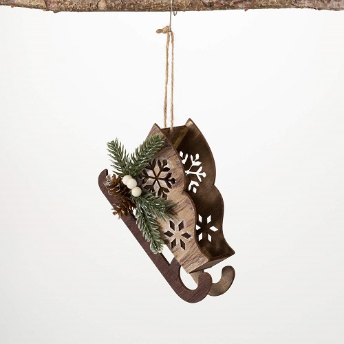 Wooden Sleigh Ornament - Events & Themes - cute wooden sleigh ornament for sale